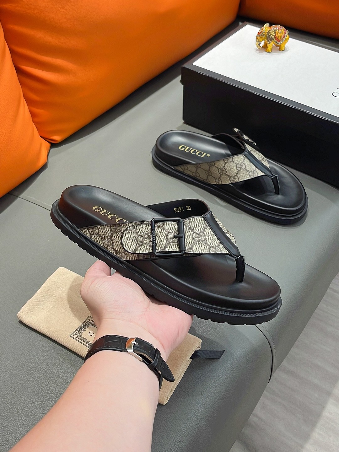 GUCCI Men's Premium Slides - Luxury Designer Sandals - Premium Collection - Image 5