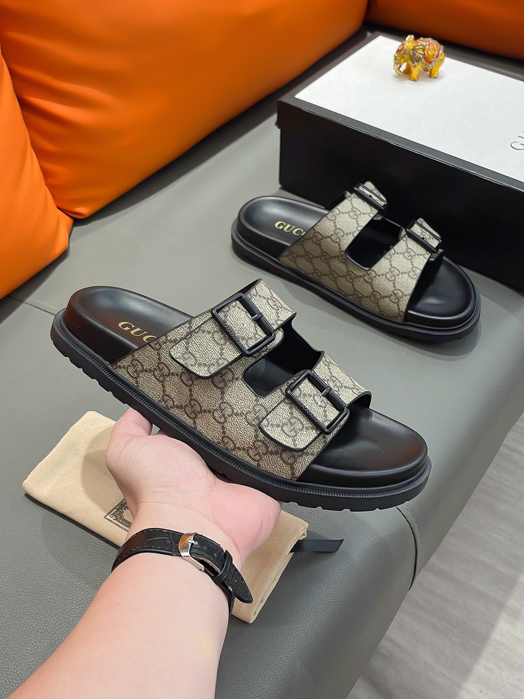 GUCCI Men's Premium Slides - Luxury Designer Sandals - Premium Collection - Image 5