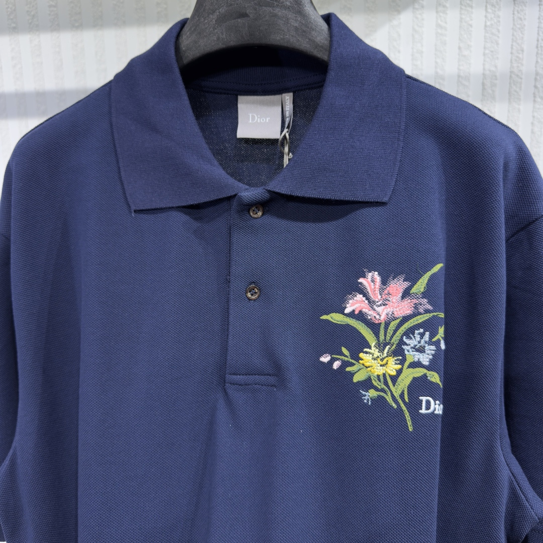 Dior Secret Garden Embroidered Polo Shirt - Image 12