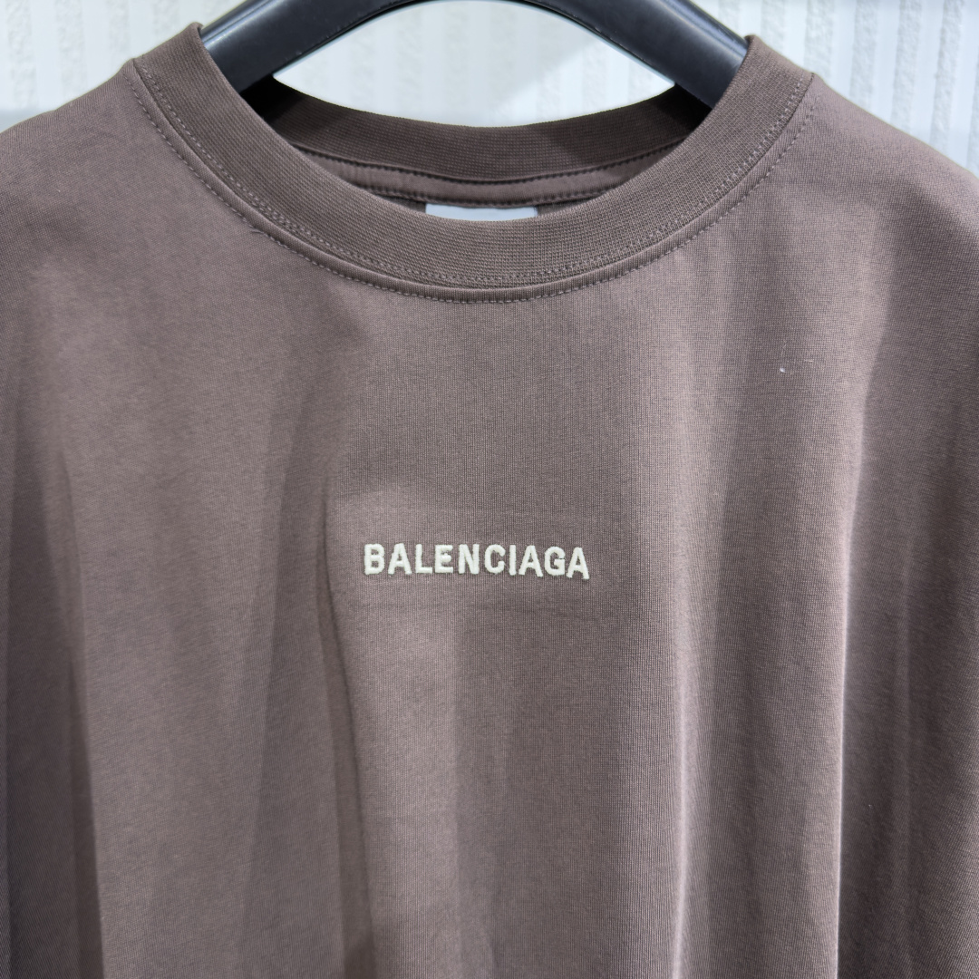 Balenciaga Classic Letter Brown T-shirt - Image 7