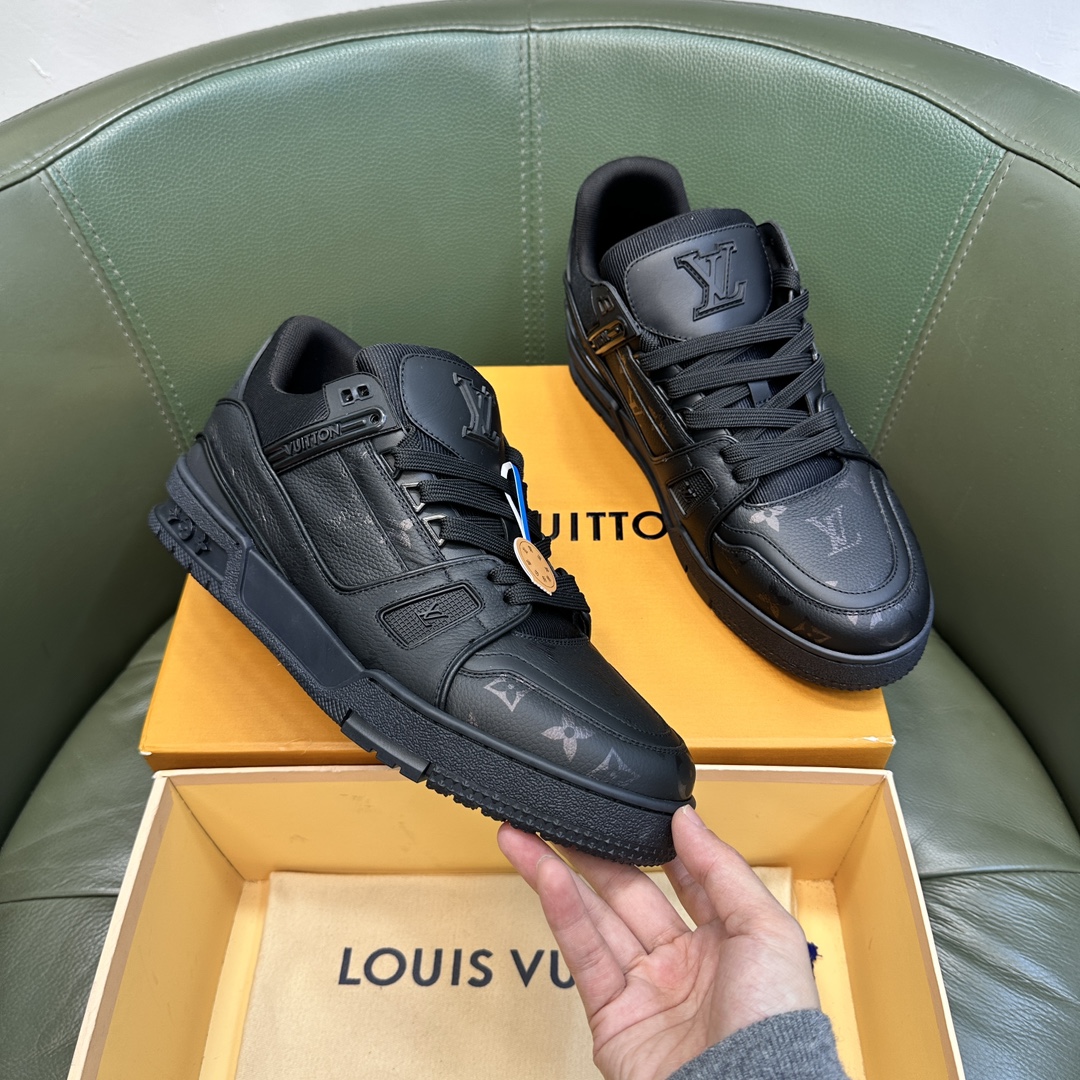 Louis Vuitton LV NEW Leather Sneakers - Black - Image 2