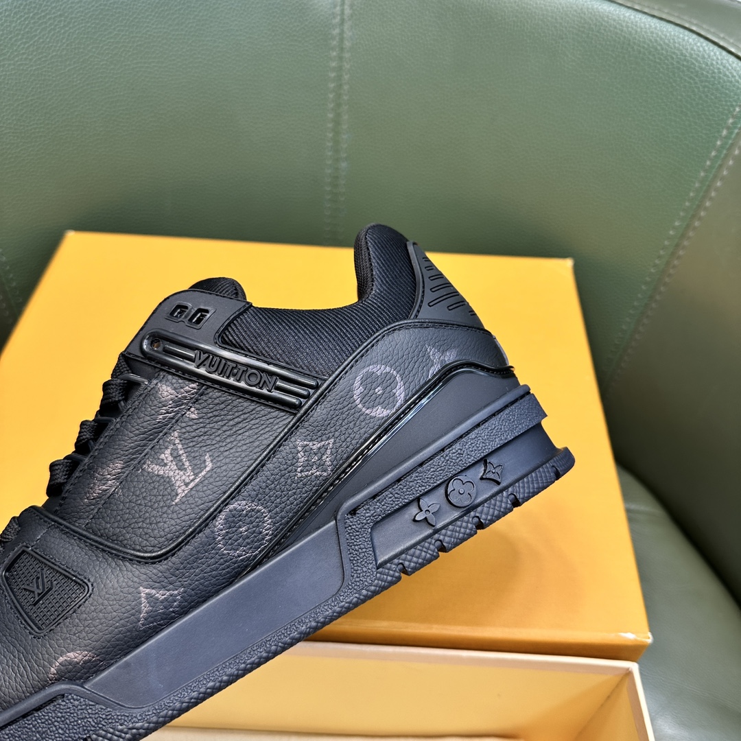 Louis Vuitton LV NEW Leather Sneakers - Black - Image 7