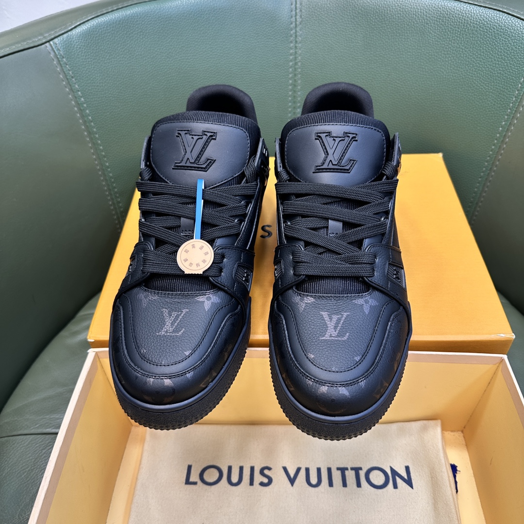 Louis Vuitton LV NEW Leather Sneakers - Black - Image 6