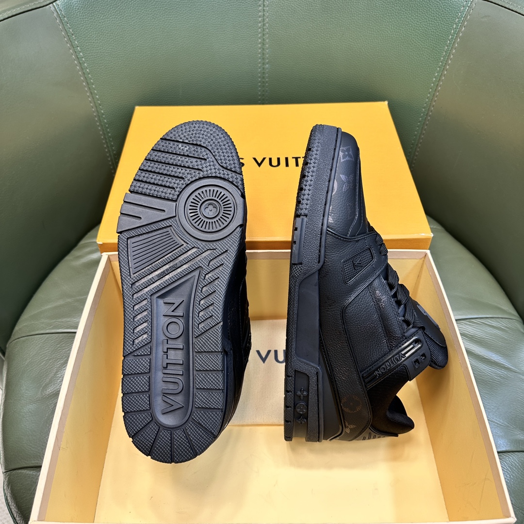 Louis Vuitton LV NEW Leather Sneakers - Black - Image 9