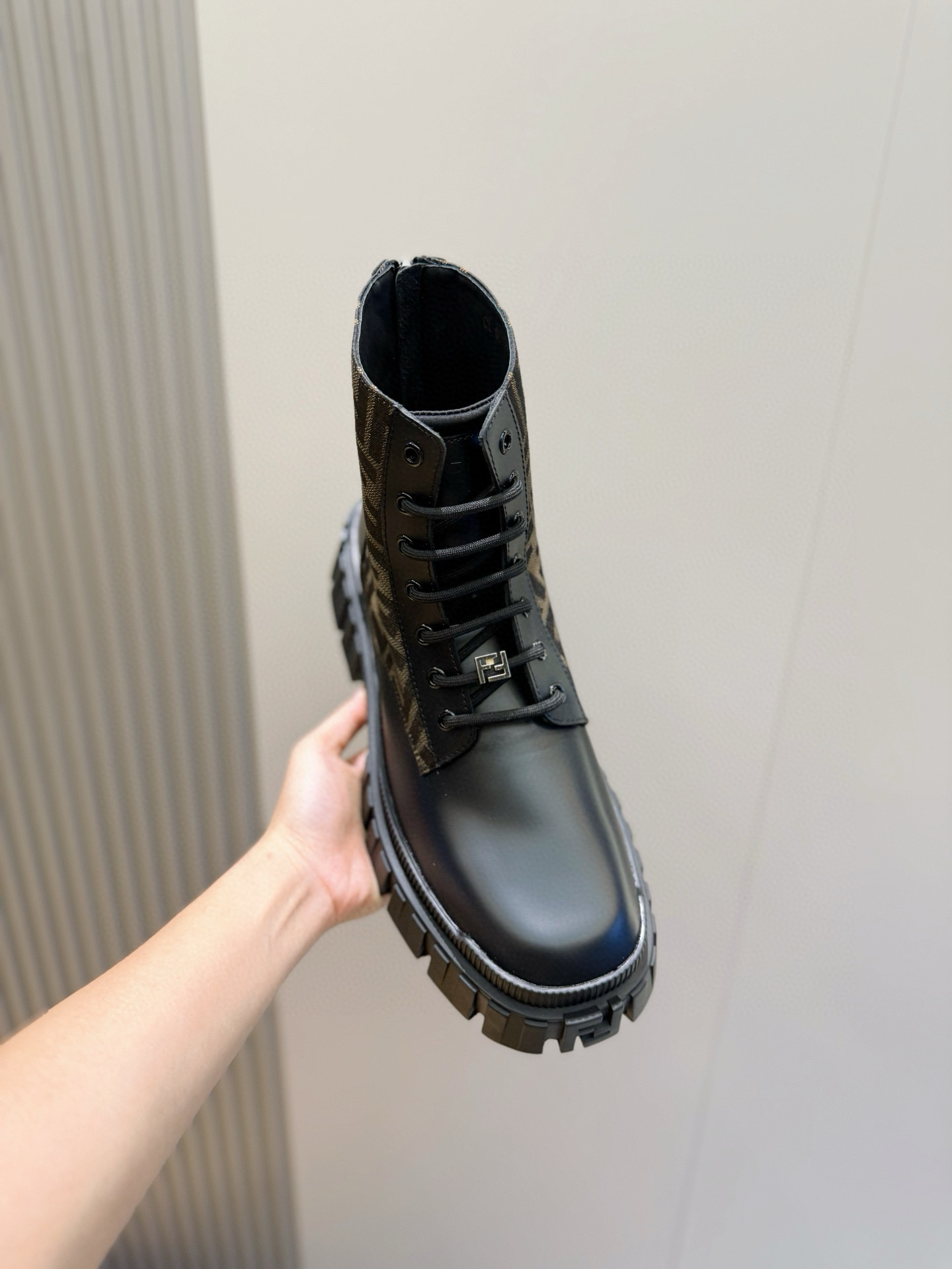 FENDI Men's Luxury Boots - Premium Designer Footwear - Coffee/Black FF - Image 4