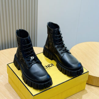 FENDI Men's Luxury Boots - Premium Designer Footwear - Coffee/Black FF