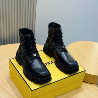 FENDI Men's Luxury Boots - Premium Designer Footwear - Grey/Black FF