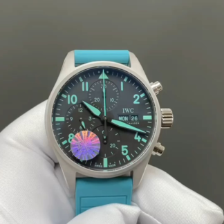 IWC Mark XX Chronograph Watch with Blue Rubber Strap